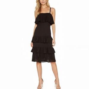 NWT Lovers + Friends Hailey Eyelet Midi Dress Black Size M